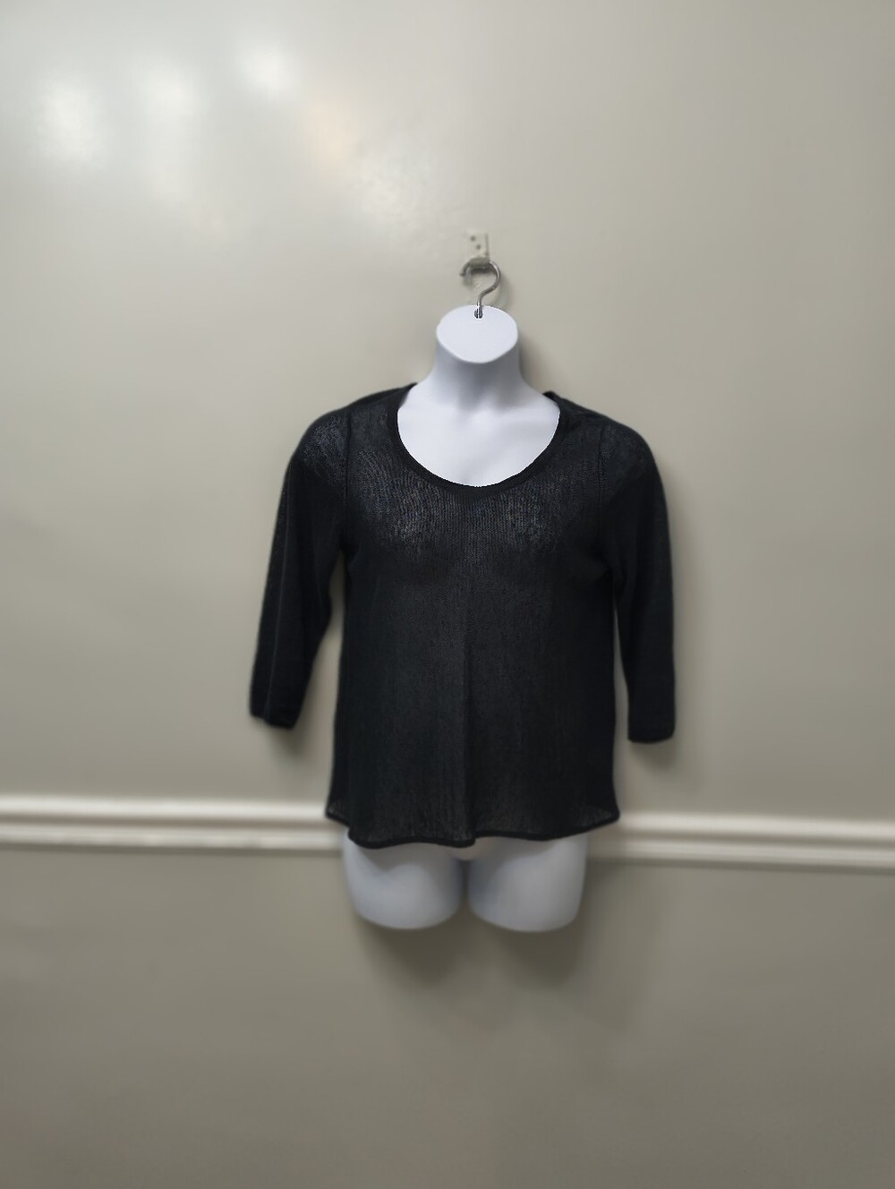 In Cashmere 100% Linen Scoop Neck Tunic Black M Closet Staple Luxury Minimalist
